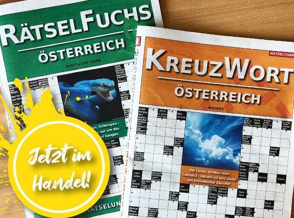 Neue Ausgaben vom Rätselfuch Österreich und Kreuzwort Österreich